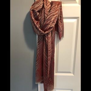 Boutique Red and Cream Zebra Print Scarf